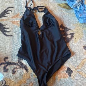 black swimsuit